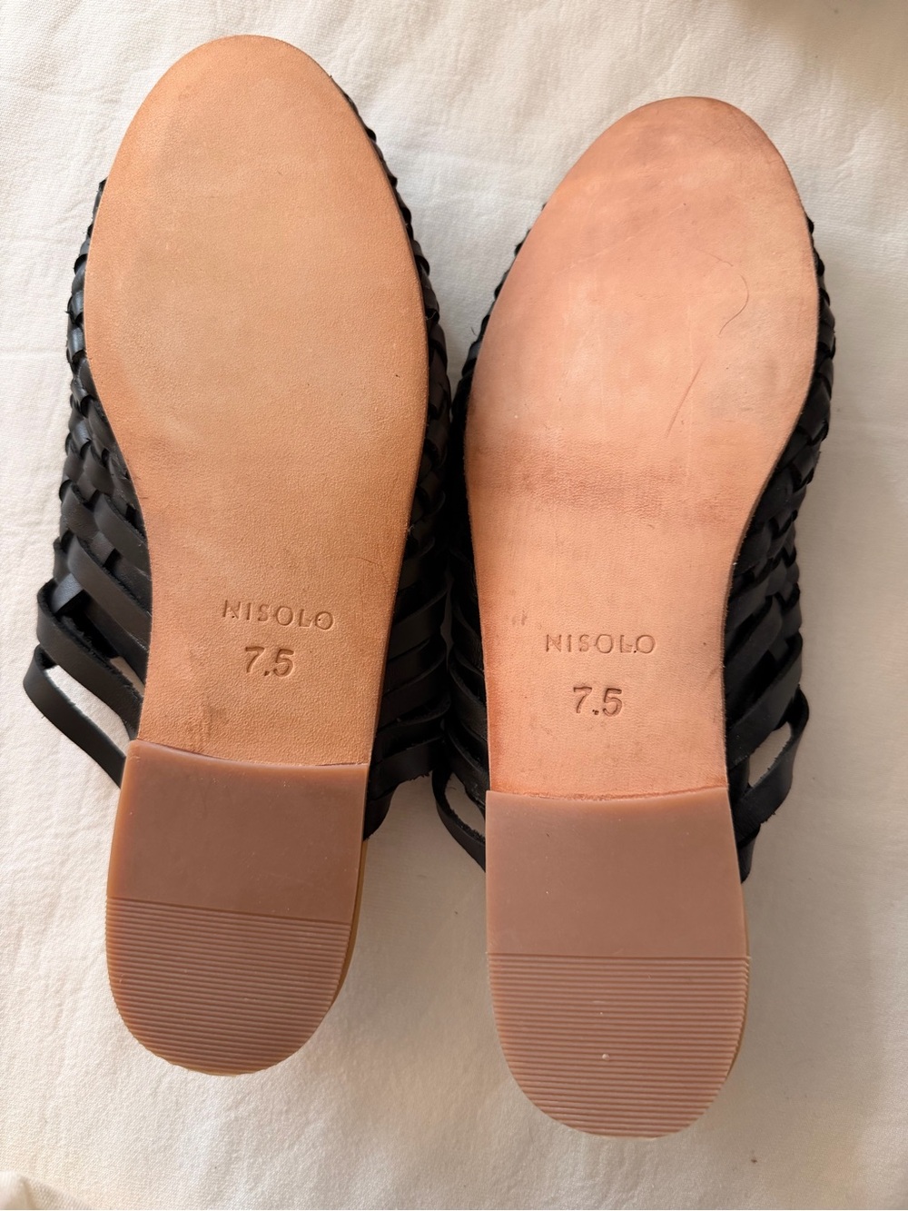 Never worn - Nisolo Black Woven Leather Slide Mules - Picture 2 of 2
